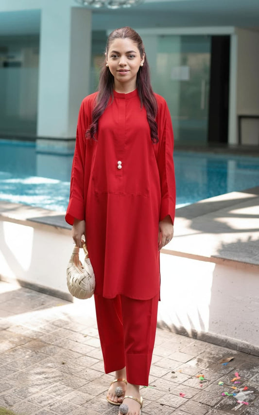 Signature Cotton – 2 Piece Stitched (Electric Red)
