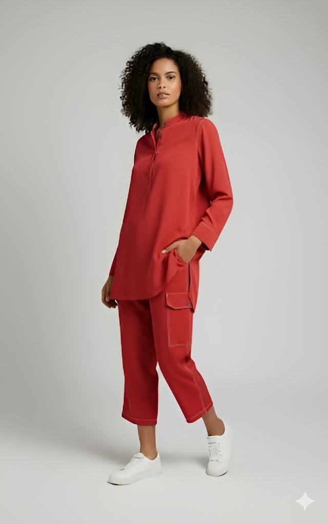 2 piece khaddar with thread design